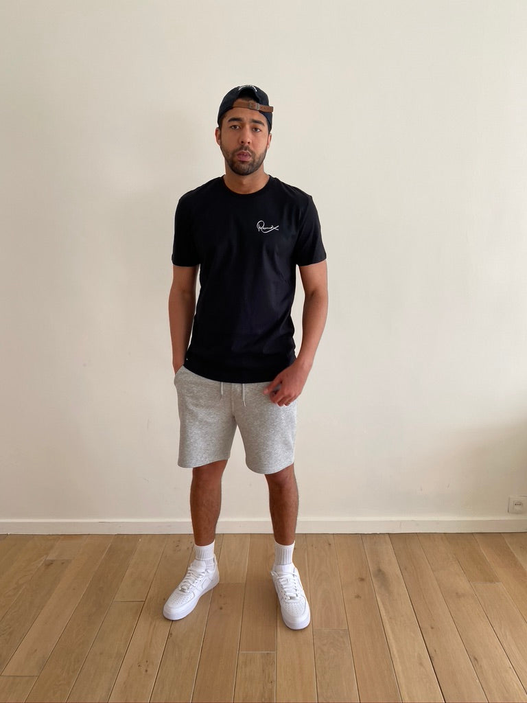 BLACK STRAIGHT FIT T-SHIRT - RENAIX LOGO