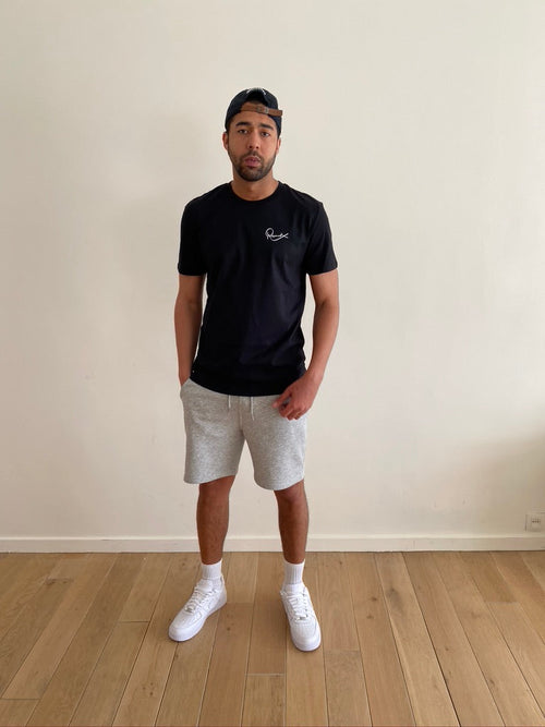 BLACK STRAIGHT FIT T-SHIRT - RENAIX LOGO