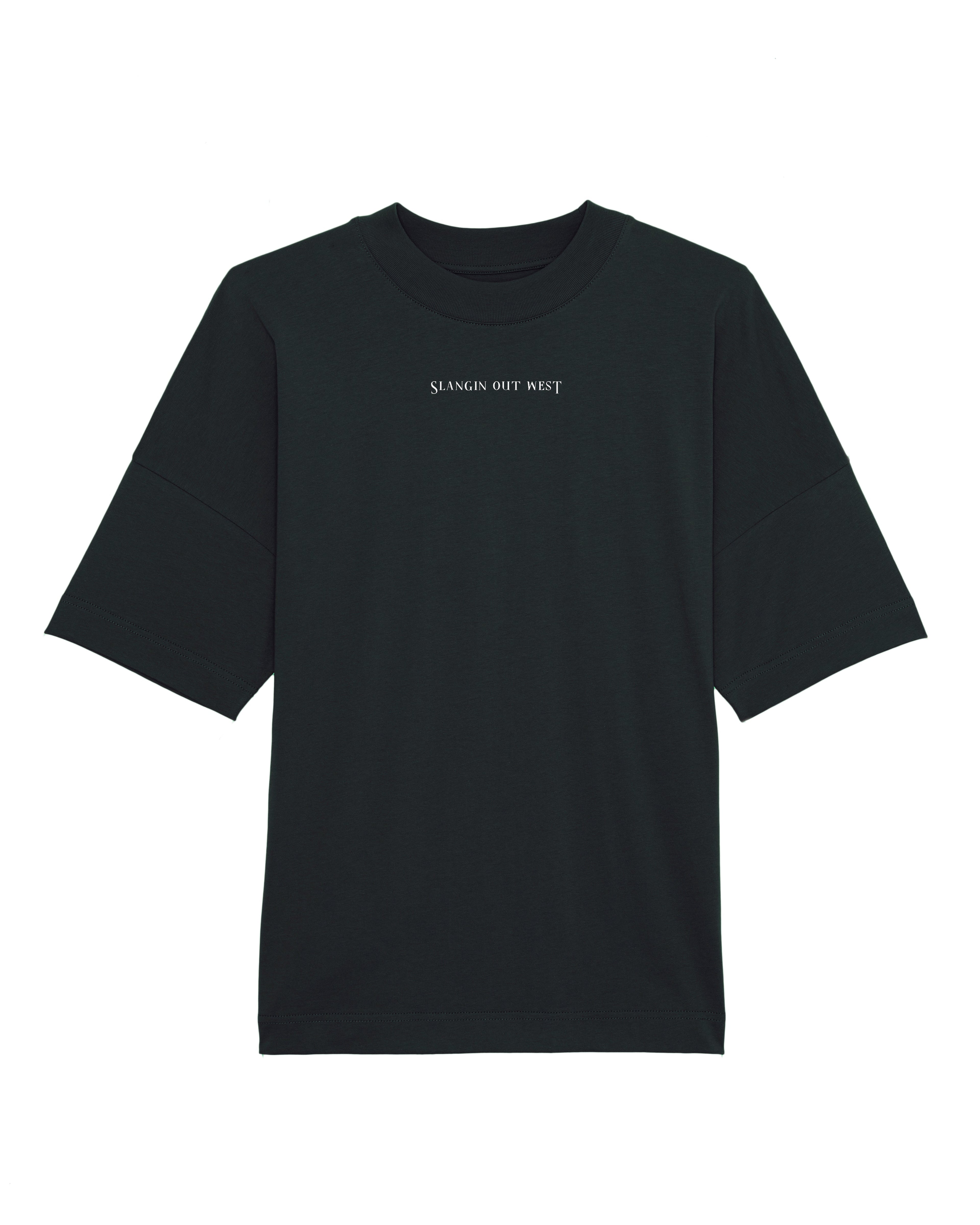 BLACK - OVERSIZED HIGH NECK T-SHIRT