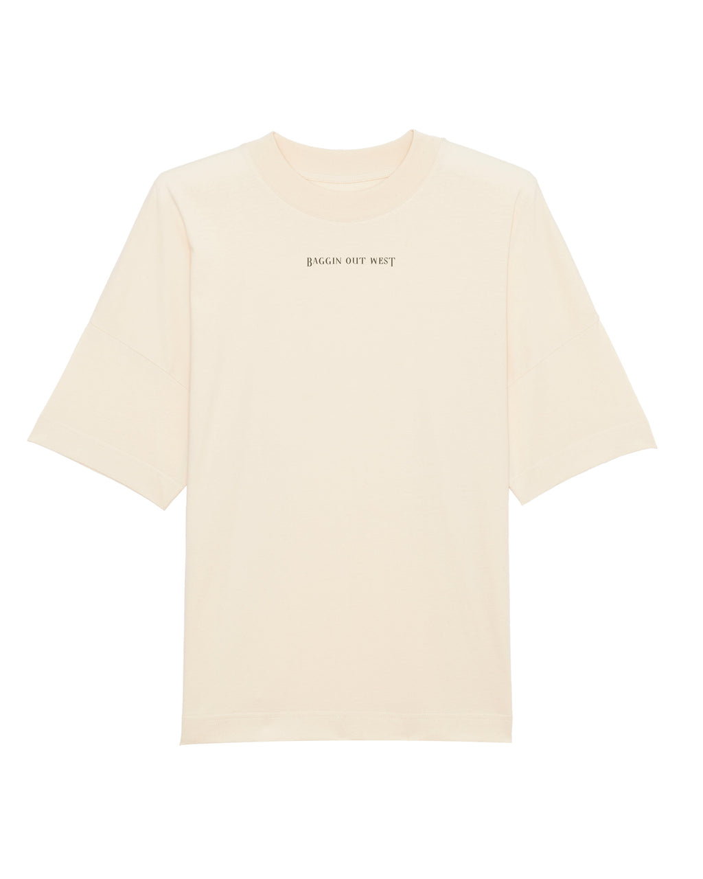OFF WHITE - UNISEX OVERSIZED HIGH NECK T-SHIRT