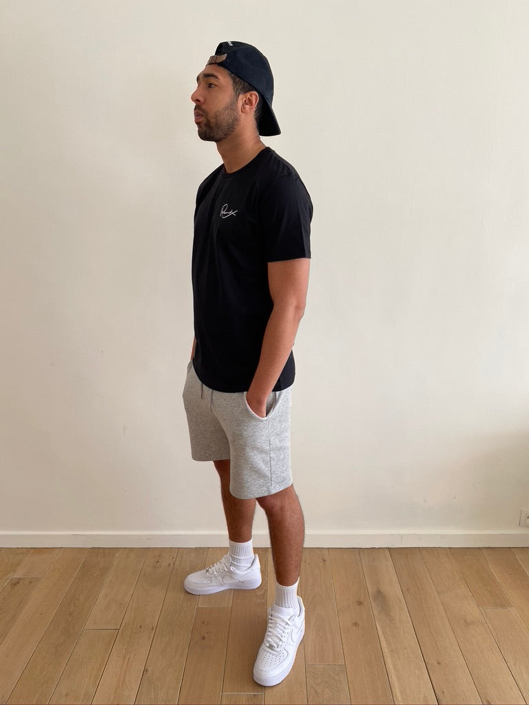 BLACK STRAIGHT FIT T-SHIRT - RENAIX LOGO