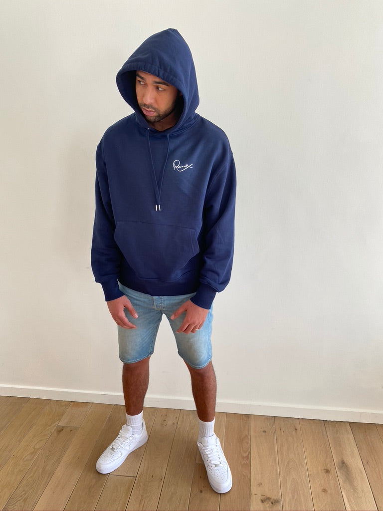 FRENCH NAVY - RELAXED HOODIE SWEATSHIRT