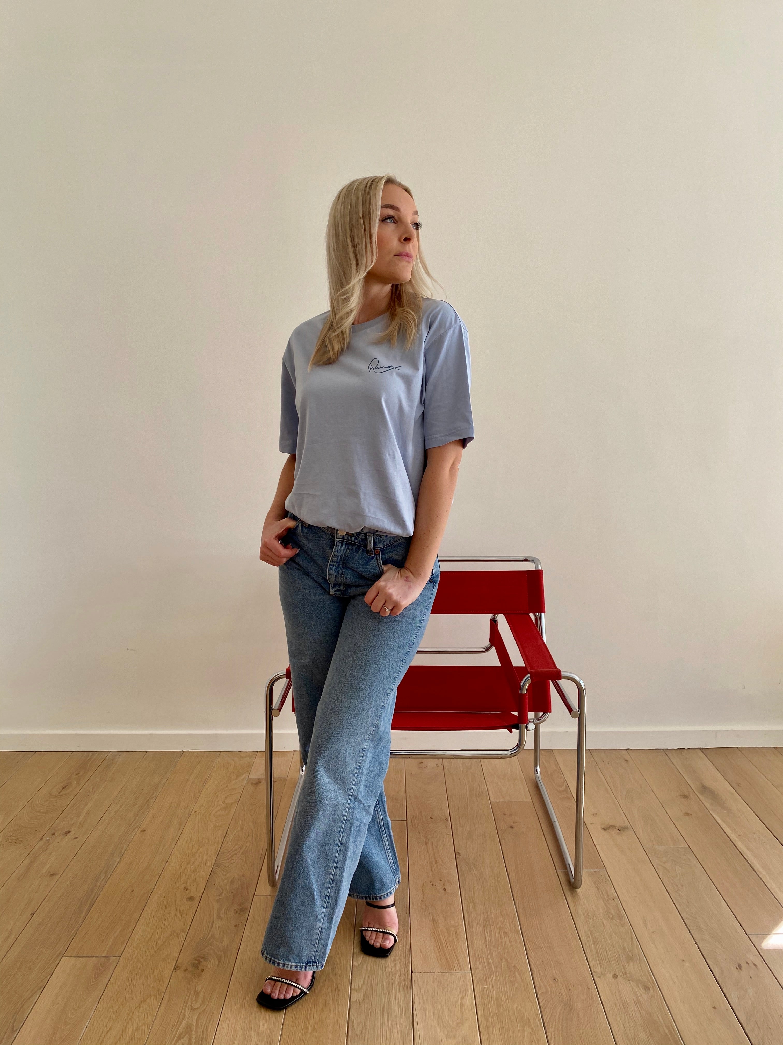 SERENE BLUE - BOX-FIT T-SHIRT - RENAIX LOGO