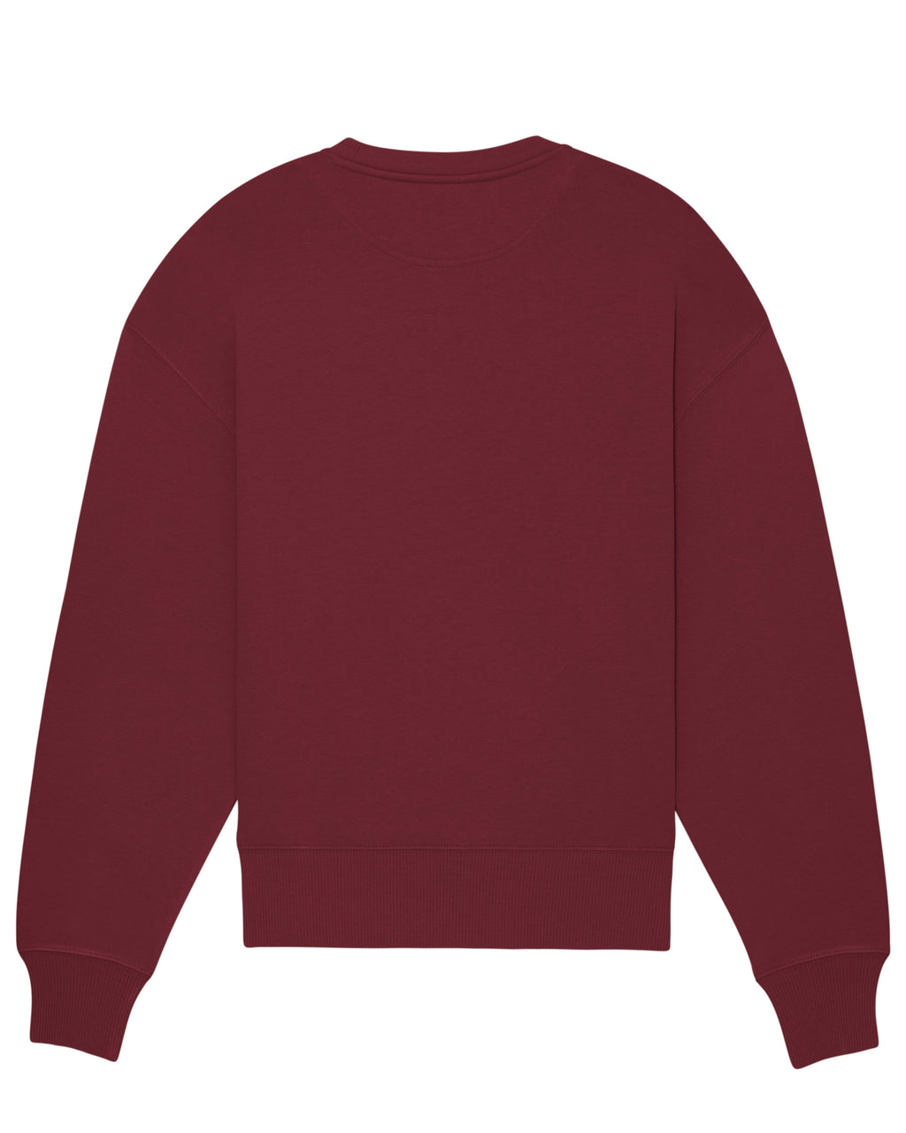 BURGUNDY & PRINT - RELAXED CREW NECK SWEATSHIRT
