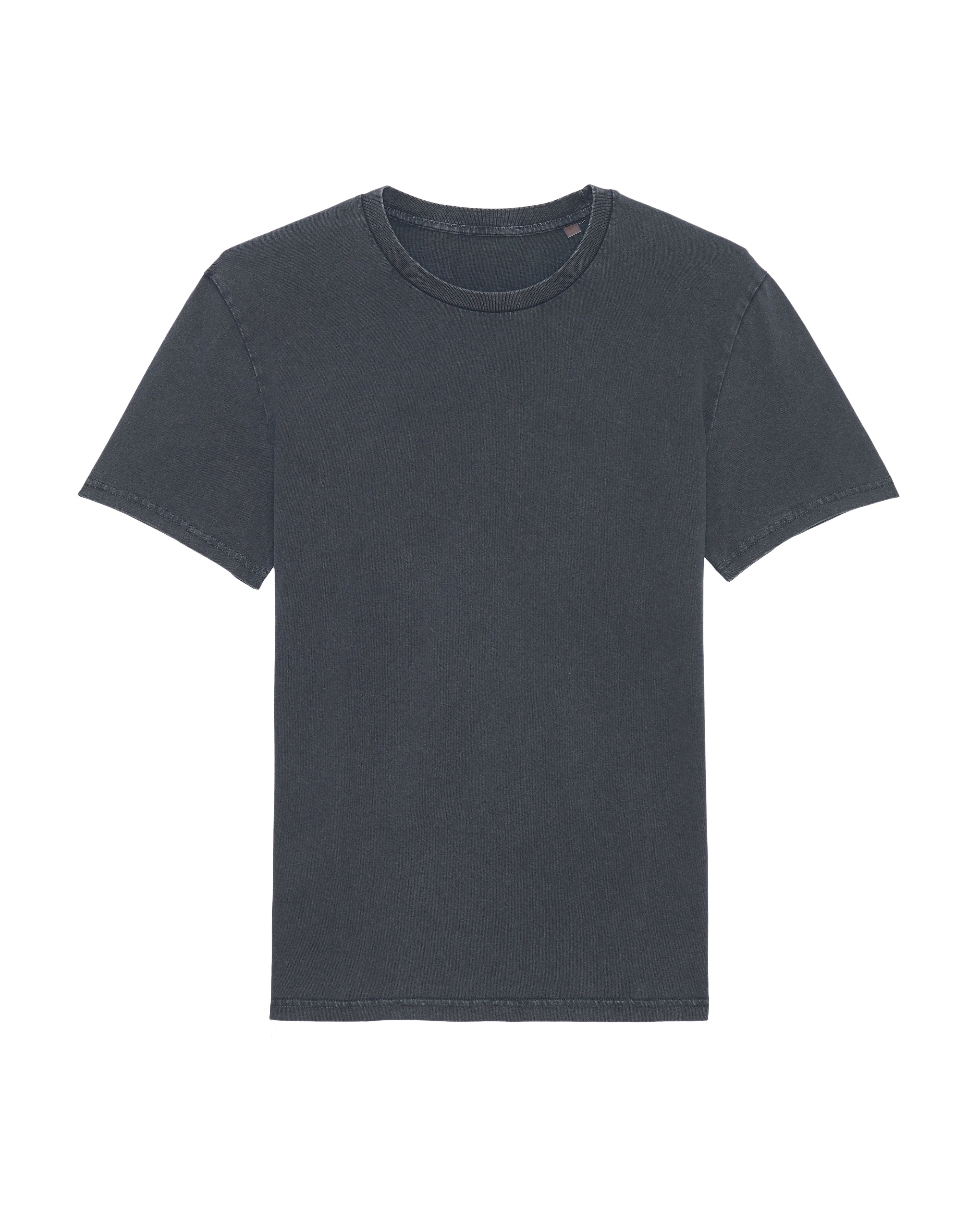DRYED BLACK GARMENT DYED T-SHIRT - RENAIX LOGO