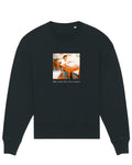 BLACK & PRINT - RELAXED CREW NECK SWEATSHIRT