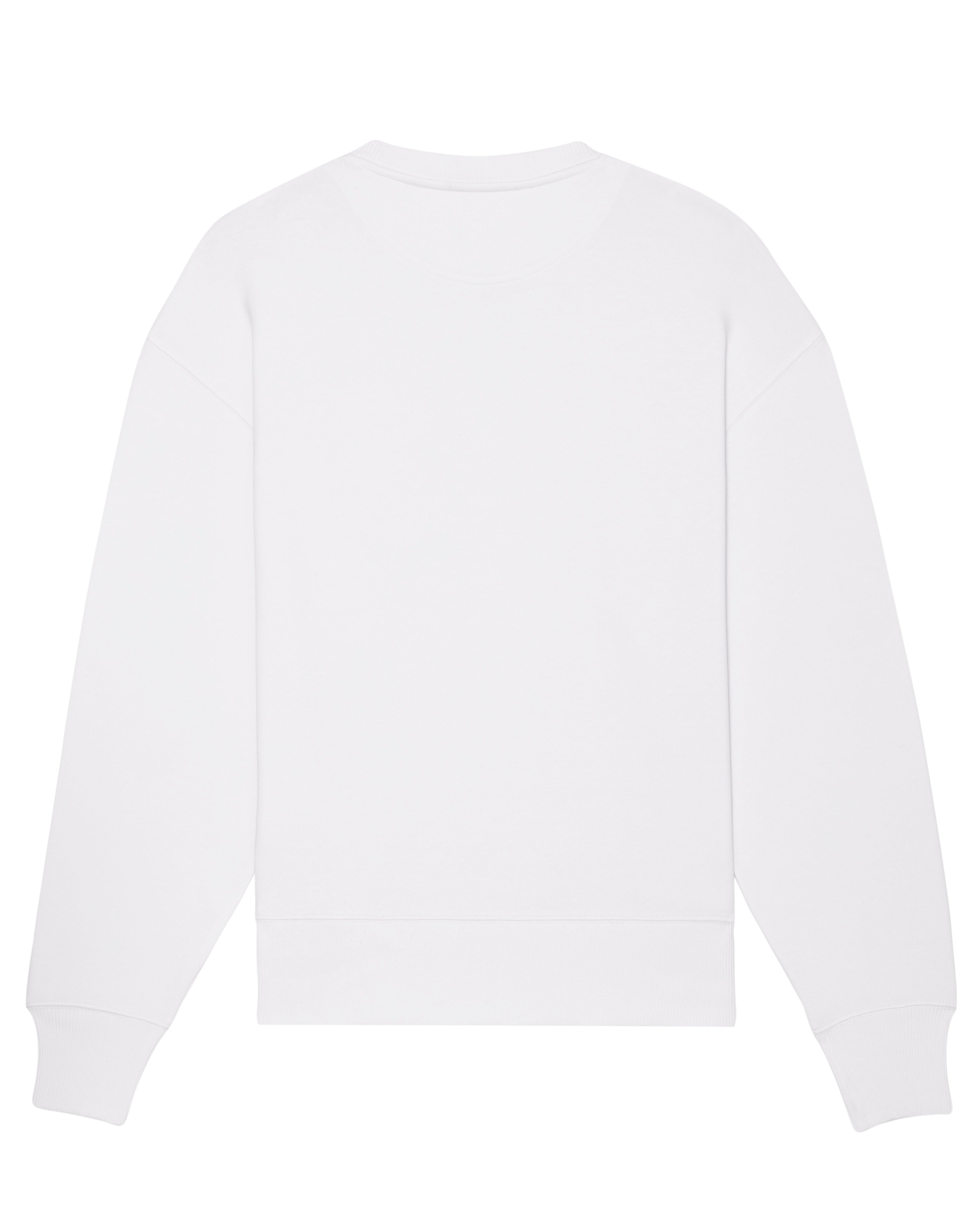 WHITE & FLASH BLUE RNXTON OVERSIZED SWEATER