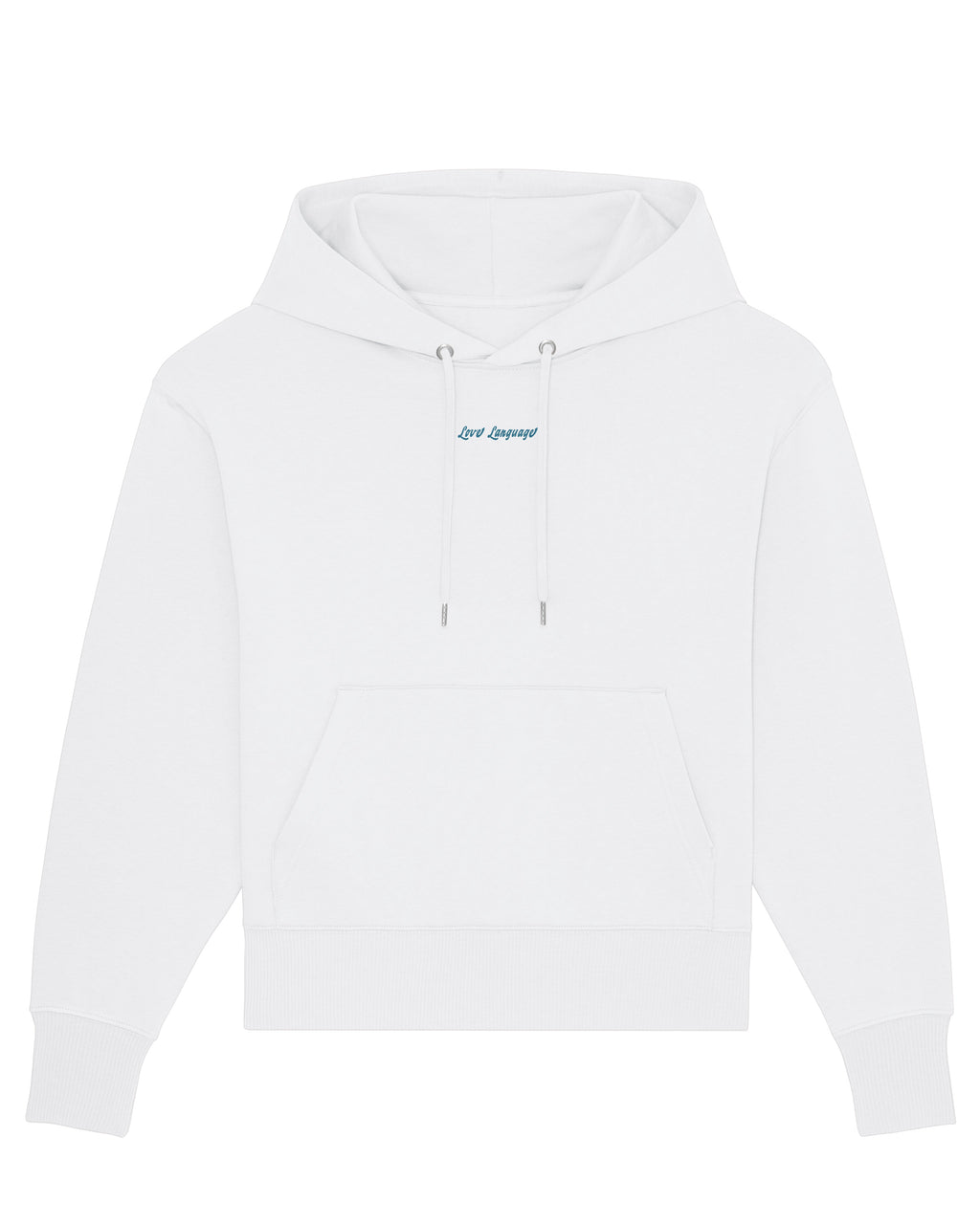 WHITE - RELAXED HOODIE SWEATSHIRT - LOVE LANGUAGE