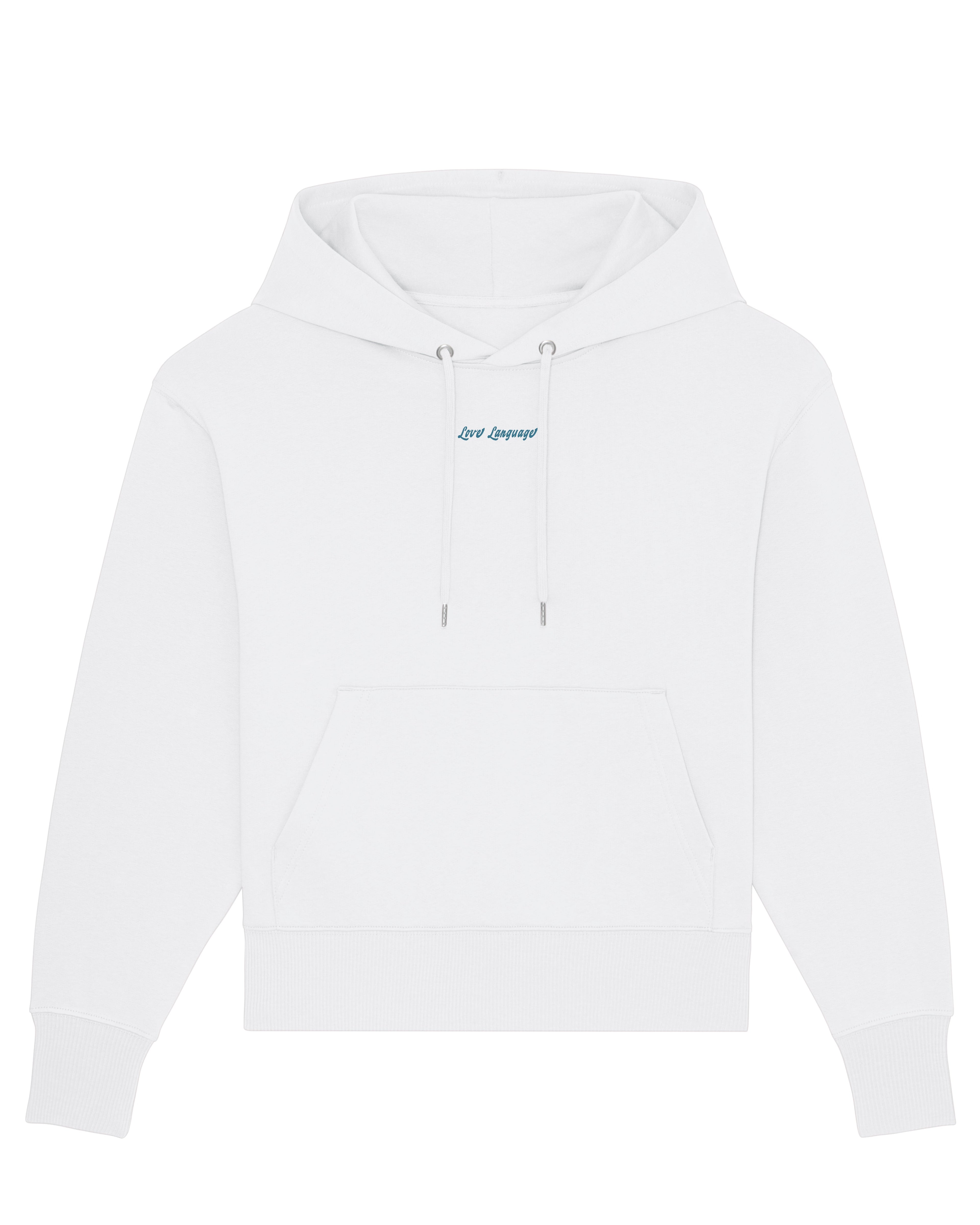 WHITE - RELAXED HOODIE SWEATSHIRT - LOVE LANGUAGE
